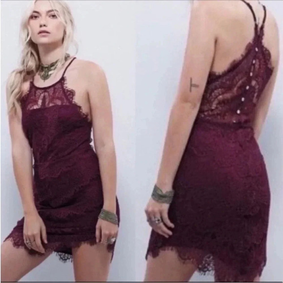 Free people lace mini dress - Picture 1 of 10